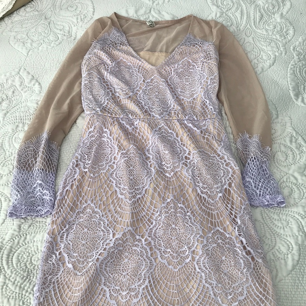 Nude and Pastel Purple Spring Dress